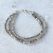 Three Strand Gemstone Bracelet, Sterling Silver W/ Gold Accent Beads ...