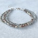 Three Strand Gemstone Bracelet, Sterling Silver W/ Gold Accent Beads ...