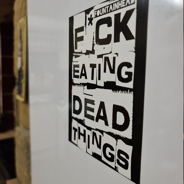 F*CK Eating Dead Things Fridge Magnet Vegan Vegetarian Animals Meat Is Murder