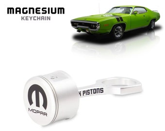 PINK PISTONS Mopar® Piston Keychain - Magnesium (Matte Silver)