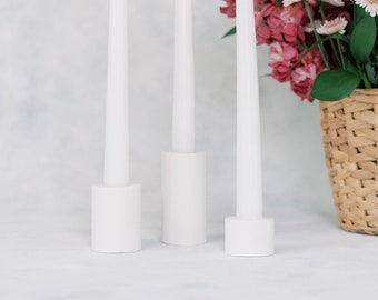 Large Minimalist Concrete Taper Candle Holder