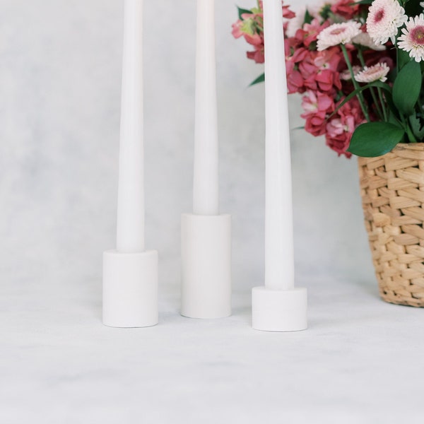 Large Minimalist Concrete Taper Candle Holder