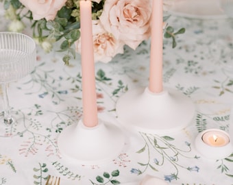 Small Disk Concrete Modern Taper Candle Holder