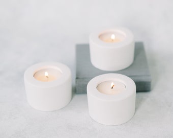 Cylinder Concrete Tea Light Candle Holder