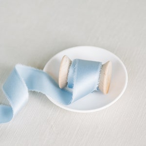 Sky Blue Hand Dyed Silk Ribbon