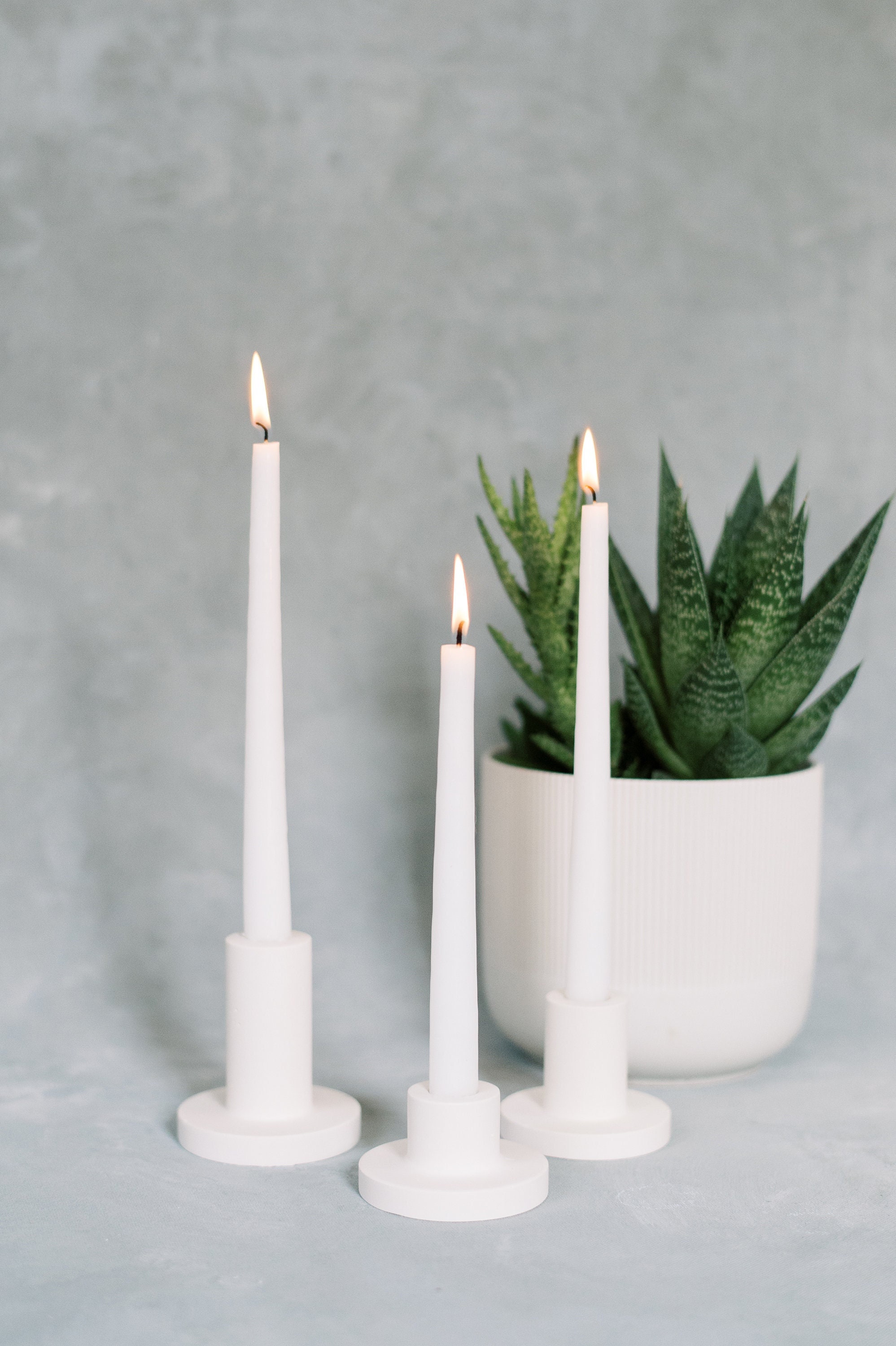 White Candlesticks Etsy