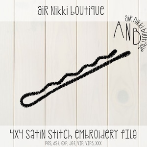 Bobby Pin satin stitch 1inch x 2 inches 4x4 embroidery fill file, pes, dst, exp, jef, vip, vip3, xxx, instant download, zipped file