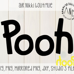 Pooh SVG, PNG, estudio 3, png reflejado, DXF, archivos, descarga instantánea, archivo cortado, cameo, cricut, corte y escaneo 2