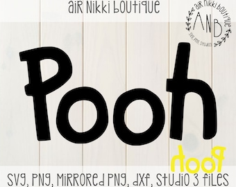 Pooh SVG, PNG, studio 3, mirrored png, DXF, files, instant download, cut file, cameo, cricut, cut n scan 2