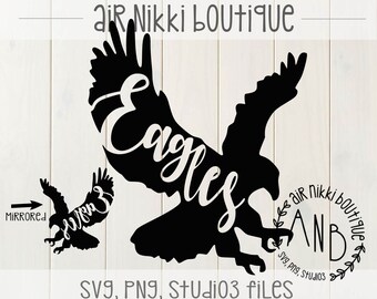 Eagles in silhouette, Eagle outline, SVG, PNG, DXF, studio3 files, instant download, cut file, cameo, cricut, cut n scan 2, mirrored png