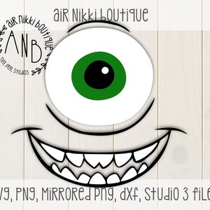Mike wazowski a inspair SVG, PNG, studio 3, png en miroir, fichiers DXF, téléchargement instantané, fichier coupé, camée de silhouette, cricut, monstres inc.