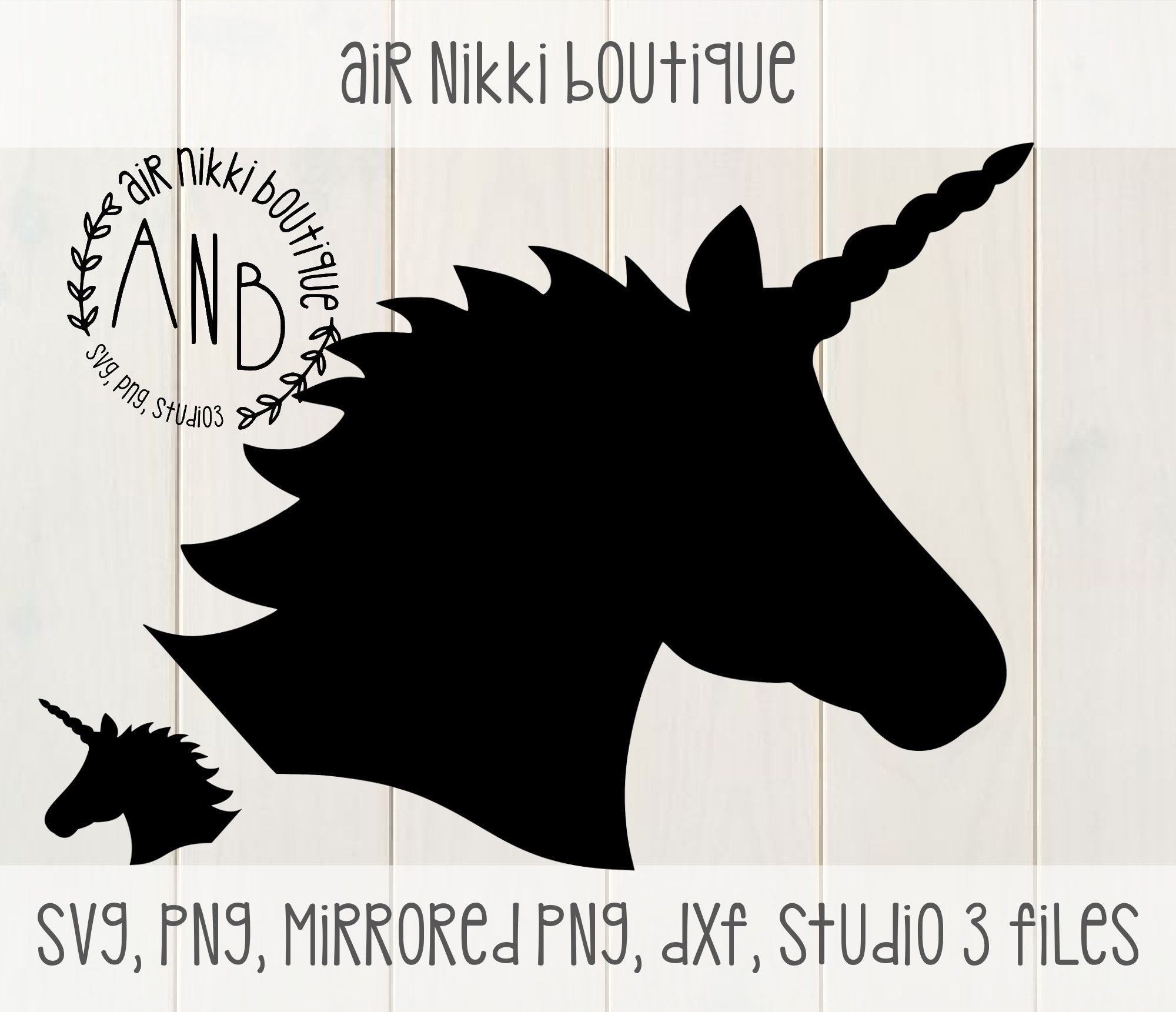 Unicorn head outline SVG PNG studio3 files instant | Etsy