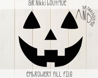 Pumpkin Face fill embroidery file, sizes 2x2.3, 4x4, 5x7, 7x7, pes, dst, exp, jef, vip, vip3, xxx, 4x4, 5x7, instant download, zipped file
