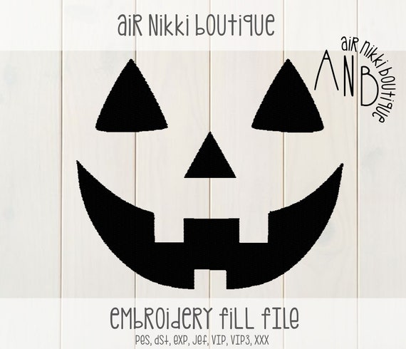 Pumpkin Face fill embroidery file, sizes 2x2.3, 4x4, 5x7, 7x7, pes, dst, exp, jef, vip, vip3, xxx, 4x4, 5x7, instant download, zipped file