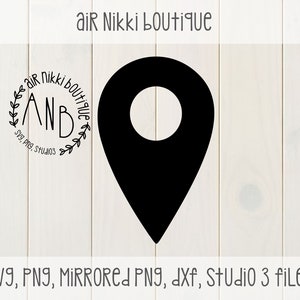 Location Icon SVG, PNG, mirrored png, studio 3 files, instant download