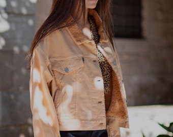 camel denim jacket
