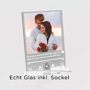 Song Cover Glas - Personalisiertes Geschenk mit eigenem Bild im Spotify Musik Cover Design | Geschenke für Frauen & Männer