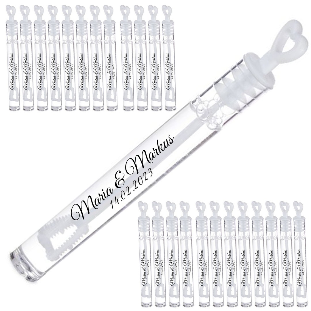 Seifenblasen Hochzeit 24er Set mit Name Datum personalisierte Wedding