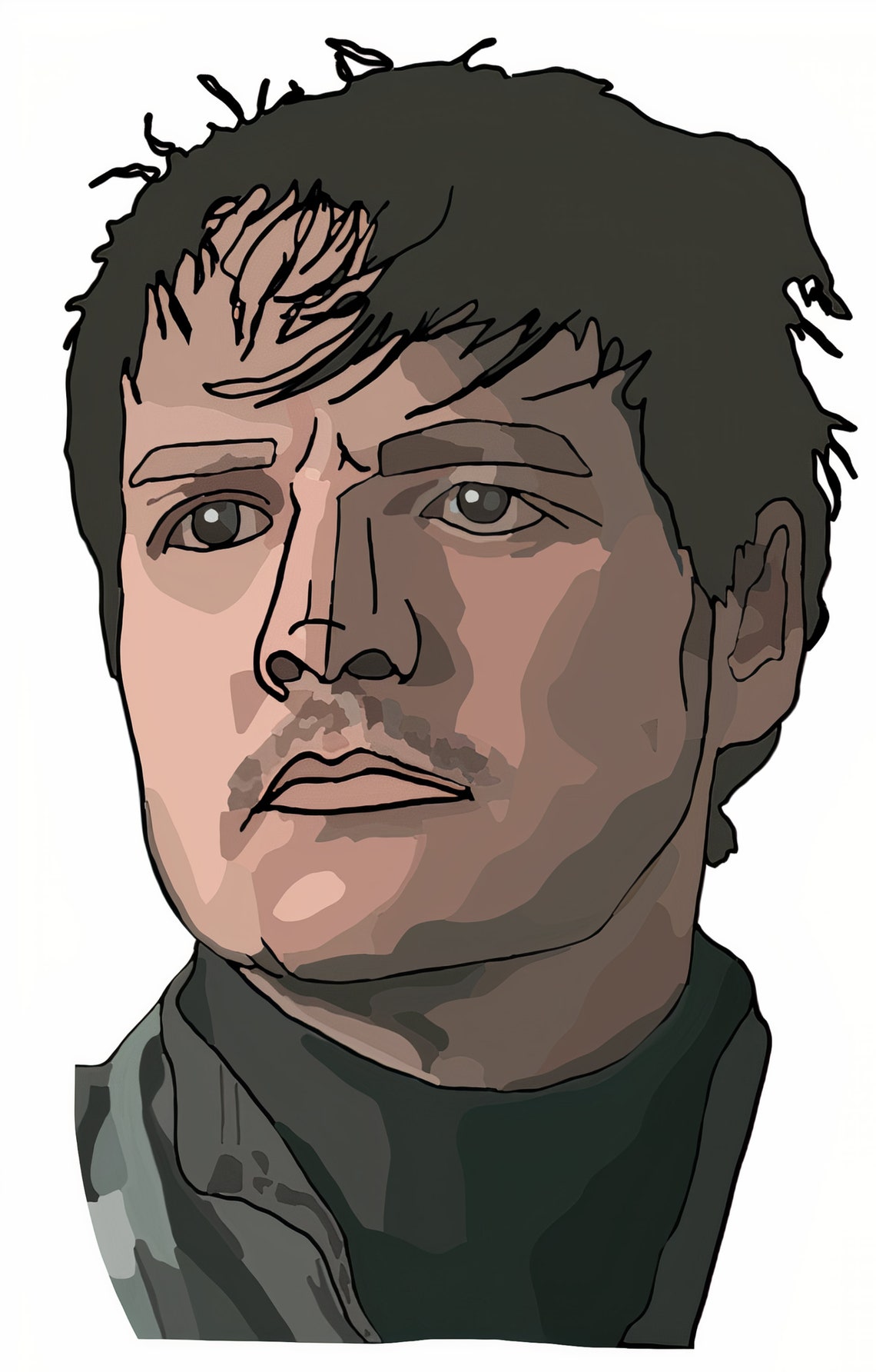 Din Djarin/the Mandalorian Unmasked Art Print Etsy