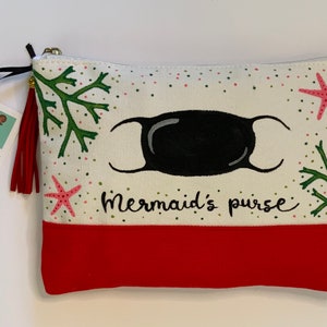 Mermaid’s purse canvas zip bag