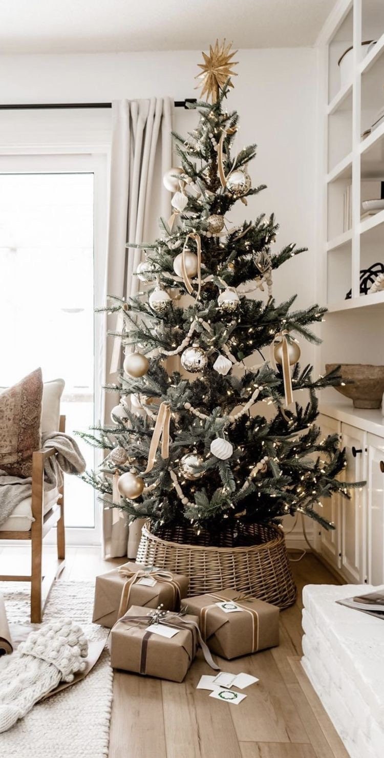 Tree Skirt Christmas Basket Wicker Boho Decor Living Room - Etsy UK