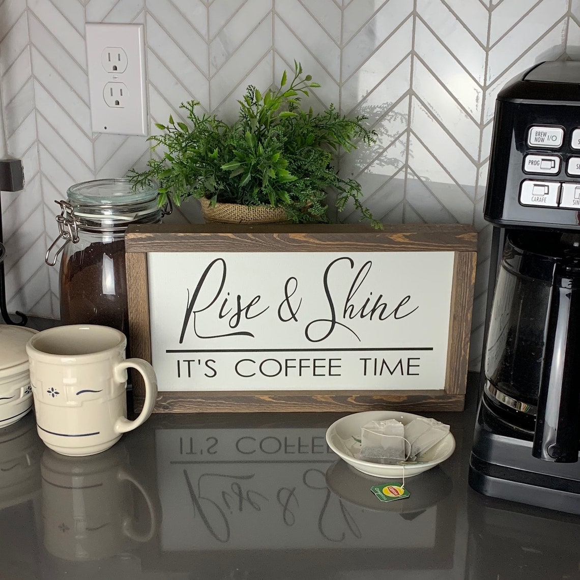 Rise and Shine Its Coffee Time - 6 X 12 Wood Sign - Farmhouse Style ...