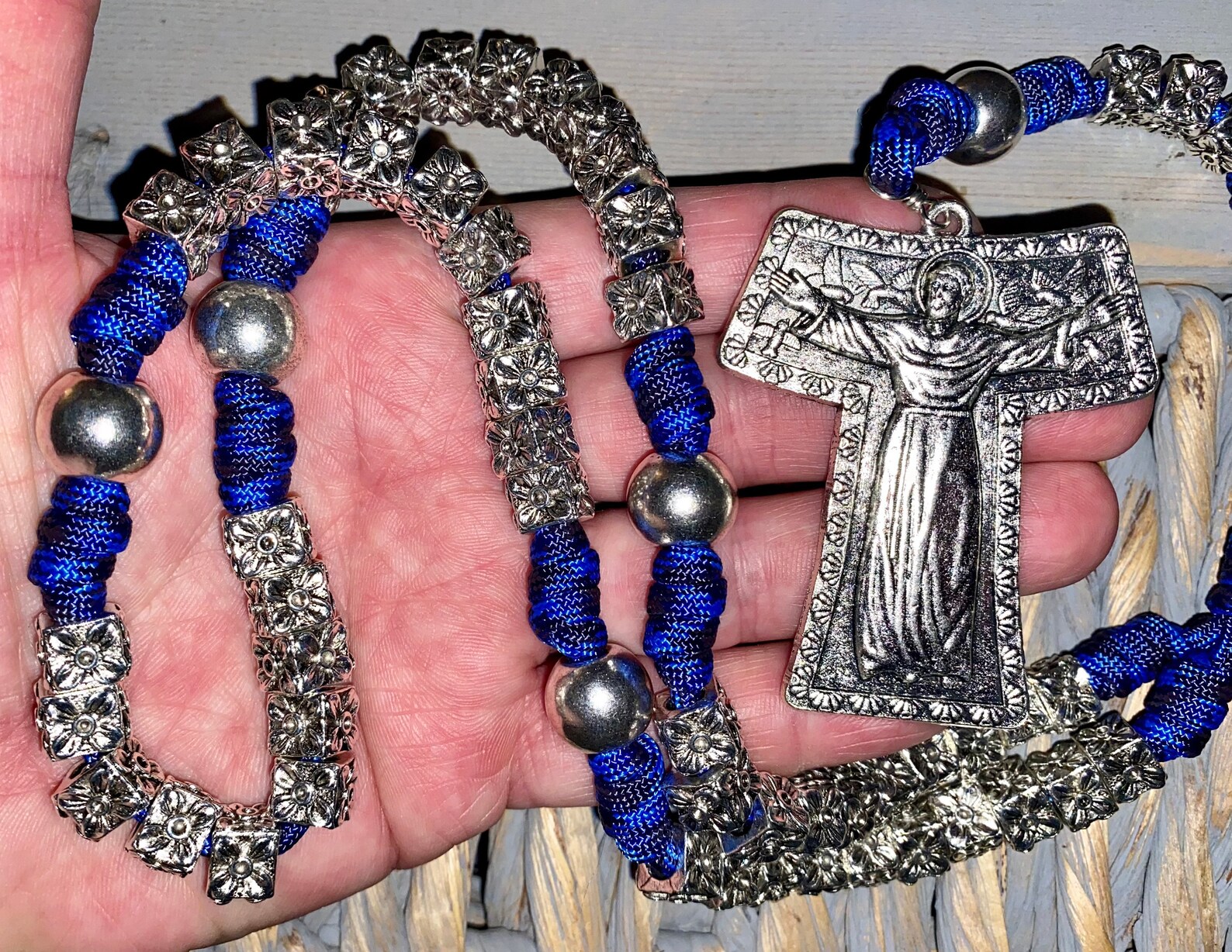 Unbreakable Paracord RosaryHeavy SILVER Beads M765 Etsy