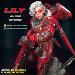 1/8th Scale  &quot;Lily&quot; With Jet-Pack Exoskeleton Resin Model Kit