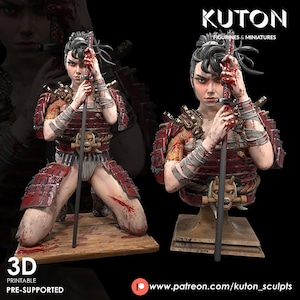 1/10th, 1/8th, or 1/4 Scale Kinjo Samurai Bust or Full Figure Resin Model Kit