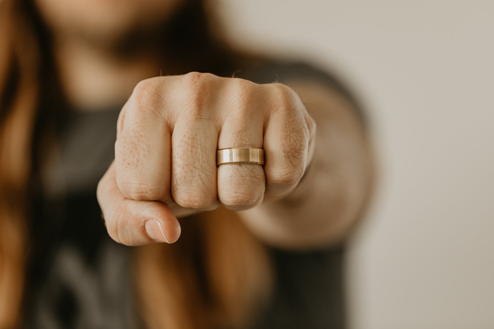 Mens Ring in Brushed Gold Men's Brushed Gold Ring Gold Etsy
