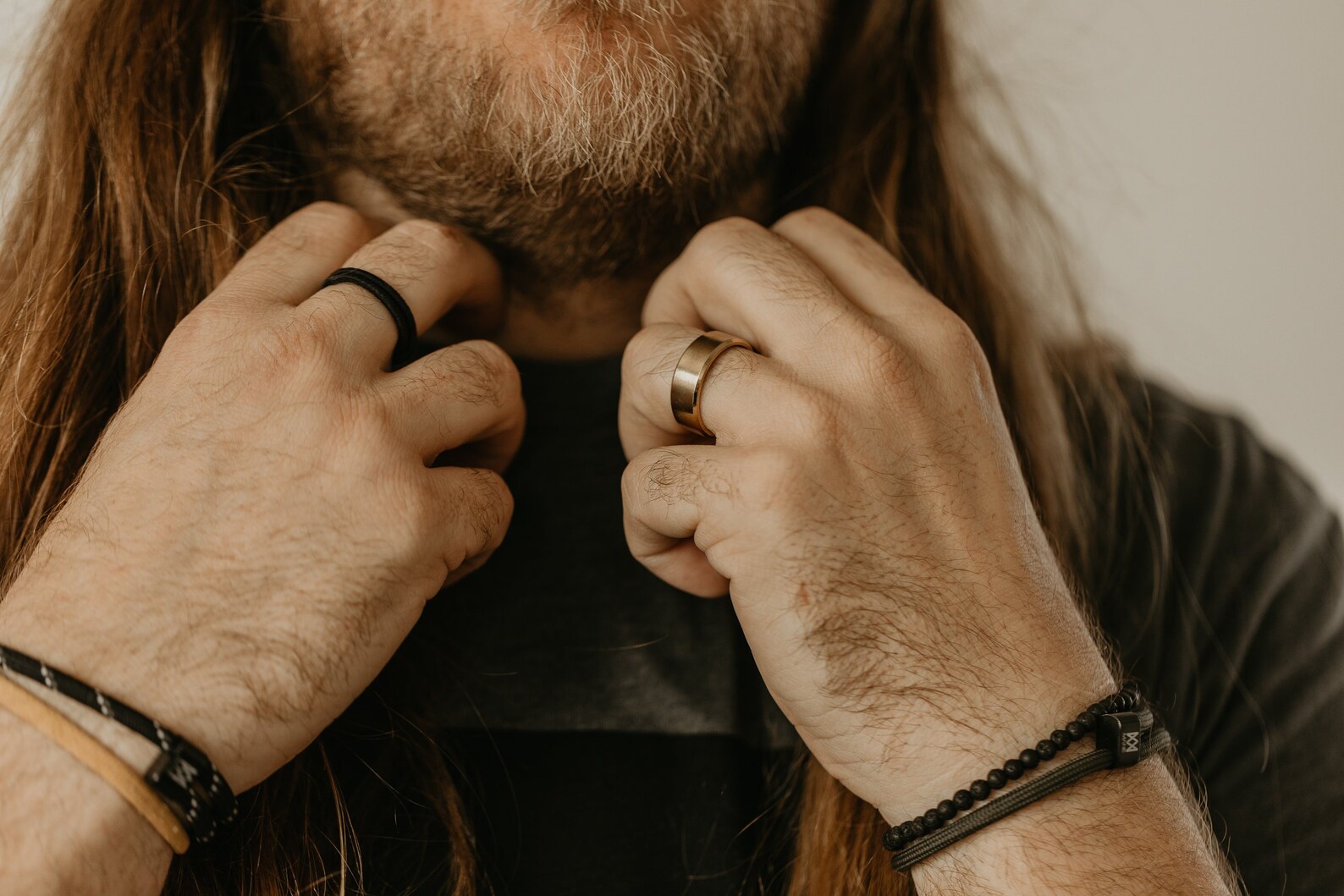 Mens Ring in Brushed Gold Men's Brushed Gold Ring Gold Etsy