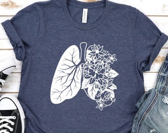 Floral Lungs Shirt: Pulmonology Nurse Tee