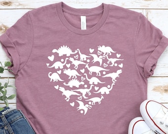 Dinosaur Heart Shirt, Valentine's Day Tee