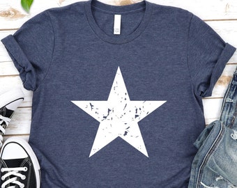 Distressed Star T-Shirt: Patriotic 4th of July Tee