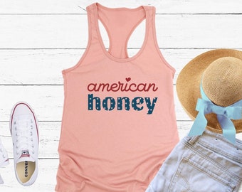 American Honey Patriotic Tank Top: 4th of July Women's Shirt