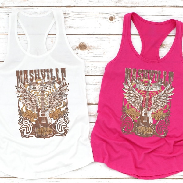 Nashville Tank Top, Nashville Music City T-shirt, Country Music shirt, Nashville Shirt, Guitar Shirt, Country Shirt, Country Music Tank Top