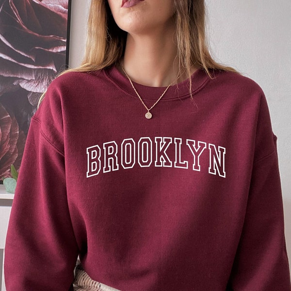 Brooklyn Sweatshirt, Brooklyn Sweater, Classic Crewneck Sweatshirt, Gift For Her, Cute Christmas Gift, Fall Pullover, NY Sweatshirt, NY Gift