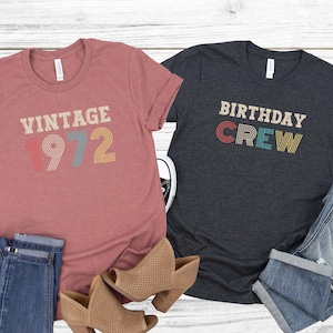 50th Birthday Shirt, Custom Birthday Crew Shirt, Vintage 1973 Shirt, Vintage Birthday Party Shirts, Retro Birthday Group Tee, Birthday Squad