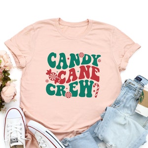 Candy Cane Crew Shirt, Retro Christmas Candy Cane Shirt, Christmas Season Tee, Christmas Gift, Matching Christmas Tee,Christmas Party Outfit