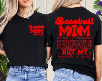 Custom Baseball Mom Shirt: Personalized Game Day Tee