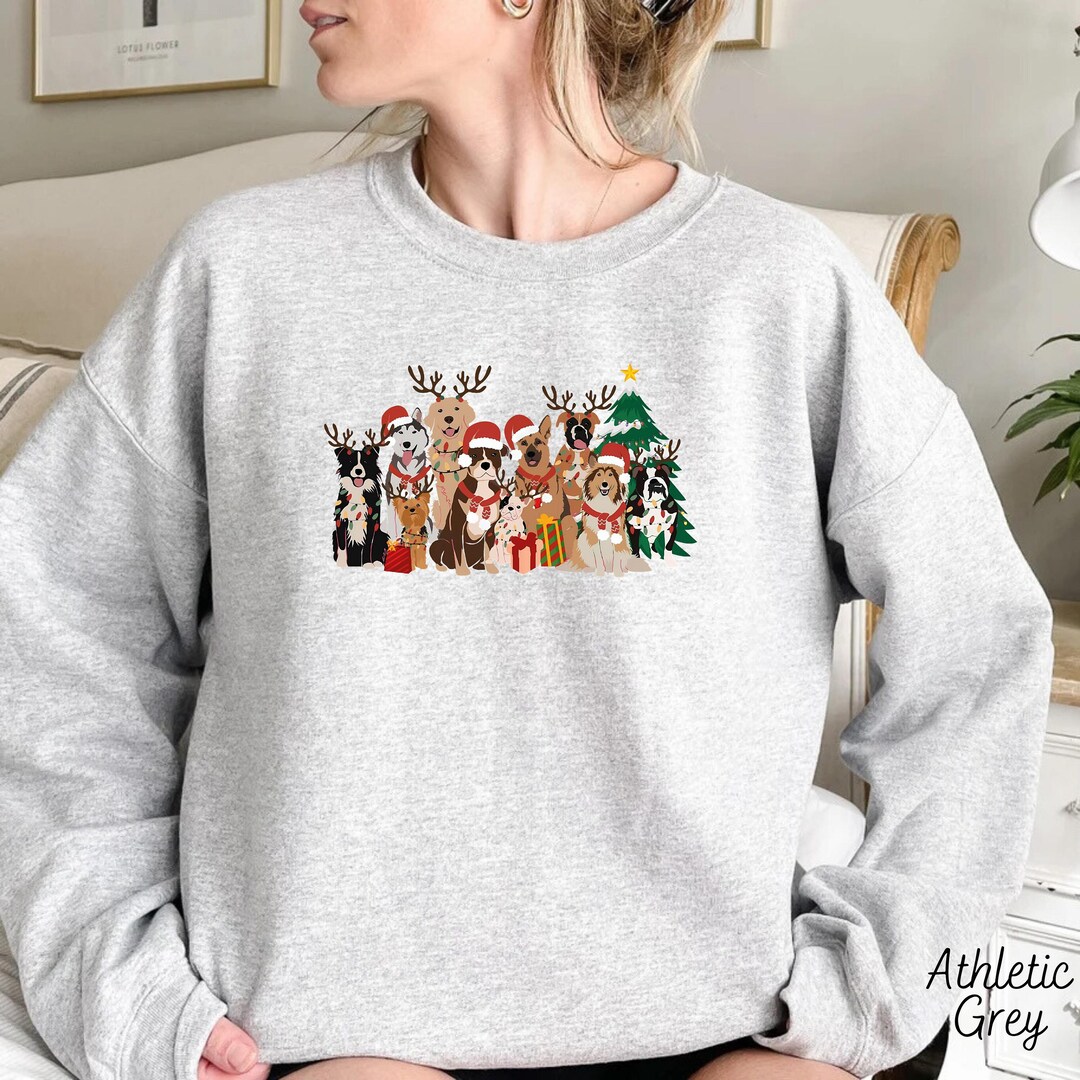 Christmas Dogs Sweatshirt Dog Lover Sweater Gift for Dog Etsy