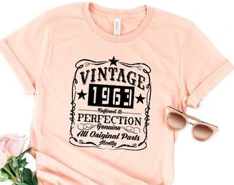 Made in 1963 All Original Parts T-Shirt, 62nd Birthday Gift