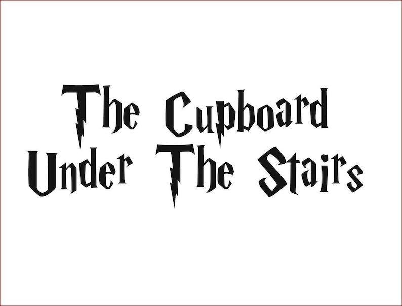 The Cupboard Under the Stairs. Door Decal. Wide Style. 19cm Etsy UK