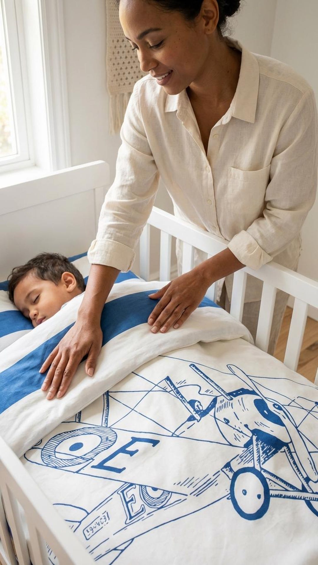 Kids Bedding Organic Cotton Biplane Baby Crib Duvet Cover Set: Eco ...