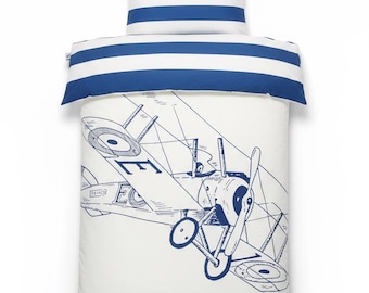 Kids Bedding Organic Cotton Duvet Set: Bi-Plane Design