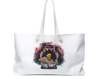 Bolso de fin de semana y de playa con diseño de He-Man / Bolso de mano vintage de los 80 con estampado de dibujos animados