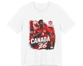 Camiseta unisex de Canadá Alphonso Davies Copa Mundial 26 / Camiseta para aficionados al fútbol canadiense