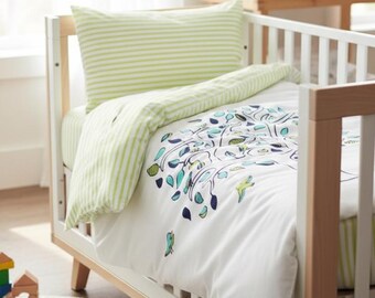 Kids Bedding Organic Cotton Crib Size Sheet: Apple Tree Design, Eco-Friendly
