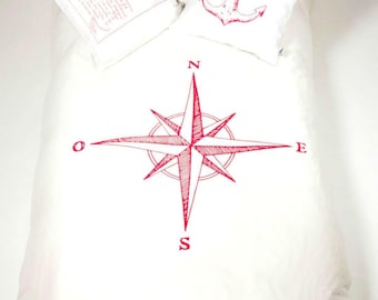 Kids Bedding Organic Cotton Duvet Set: Compass Design