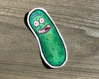 Giant Pickle Rick 25.6cm x 9cm- Waterproof Vinyl Glossy Sticker Sticker Bombs and More! Lockers Desks Perfect For Laptops